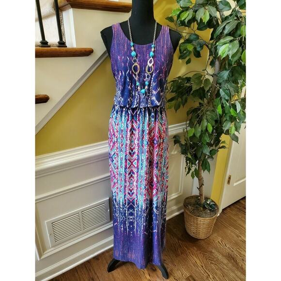 Pink Republic Beautiful Boho Maxi Sleeveless Dress Size Medium - Picture 1 of 12